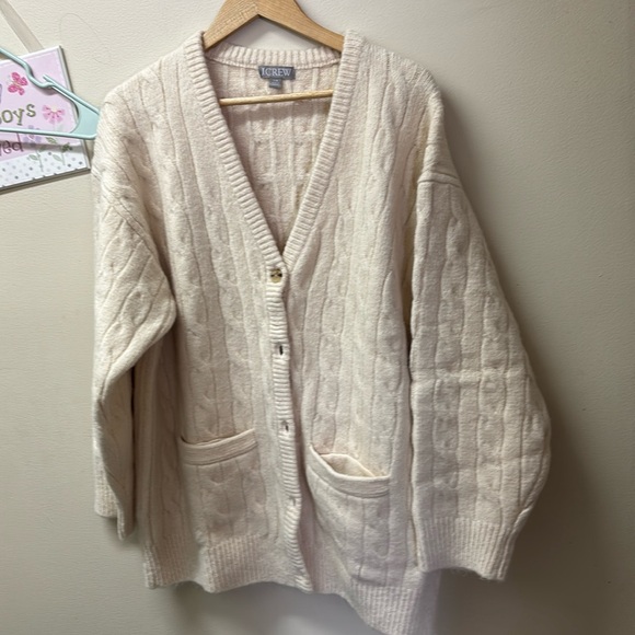 J Crew Relaxed cable knit cardigan. (small-med) - Picture 1 of 6